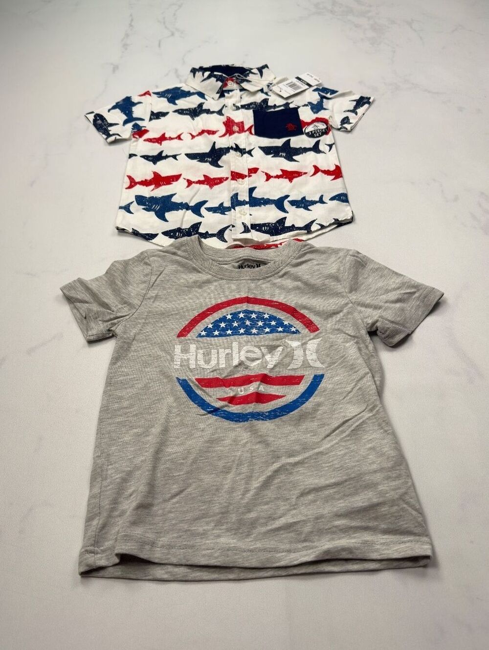 Original Penguin & Hurley Graphic Tee 2010s Americana Lot of 2 - Boys 4 XS
